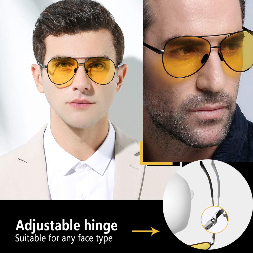 Night Vision Glasses for Driving Feirdio HD night driving glasses anti glare polarized mens women glasses