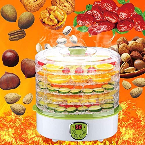 PowCube Food Dehydrator Fruit Dryer Machine Electric 5 Tier Food Preserver with Adjustable Temperature & Digital Timer