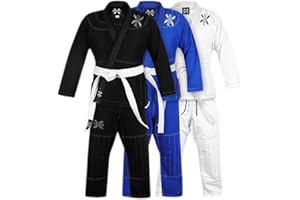FightX Jiu Jitsu Gi for Kids, Lightweight Kids Bjj Gi Brazilian Jiu Jitsu for Boys & Girls Karate Uniform Gi with Free Belt