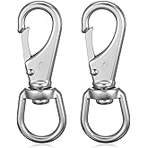 3.5 Inch Stainless Steel Flag Clips for Flagpole, 2 Pack Swivel Snap Hooks Heavy Duty Flag Pole Hardware for Diving, Dog Leash, Key Chain, Boat Rope