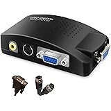 RCA to VGA Adapter, Composite AV S-Video RCA VGA Female Input to VGA Female Output Converter, Transfer Video Graphic Signal f