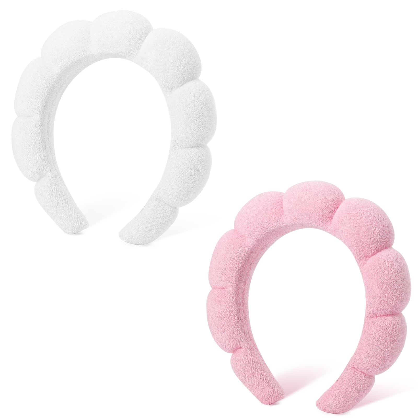 DRESHOW Spa Headband for Women Sponge Headband for Washing Face Clouds Soft Terry Cloth Makeup Skincare Headbands — image 1