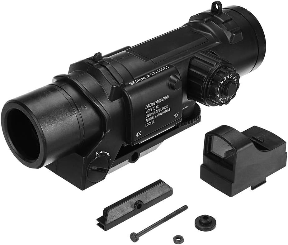 ningxiao586 Tactical 4X Magnifier Scope Sight Red Dot Sight for Jinming Gel Ball Blaster Water Accessories