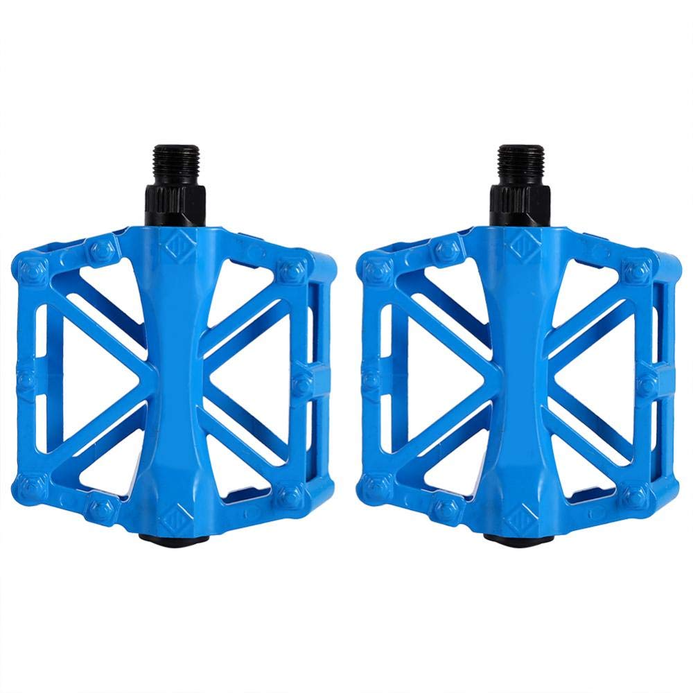 VGEBY1 1 Pair Bicycle Pedals, Aluminium Alloy Bike Flat Pedals Cycling Platform Pedals for Road Mountain Bike(Blue)