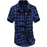 シャツ メンズ 長袖 下着Masinalt かっこいい 夏服 レジャー 春夏節対応メンズ春と秋のチェック柄カジュアルラペル半袖シャツ 格子柄 セクシー 通学 通勤 可愛い 人気 M/L/XL/XXL/XXXL