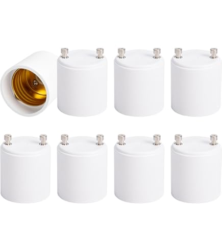 E-Simpo 6-Pack E17 To GU10 Socket Adapter - Ceramic Base Converter For Halogen, CFL, LED Bulbs