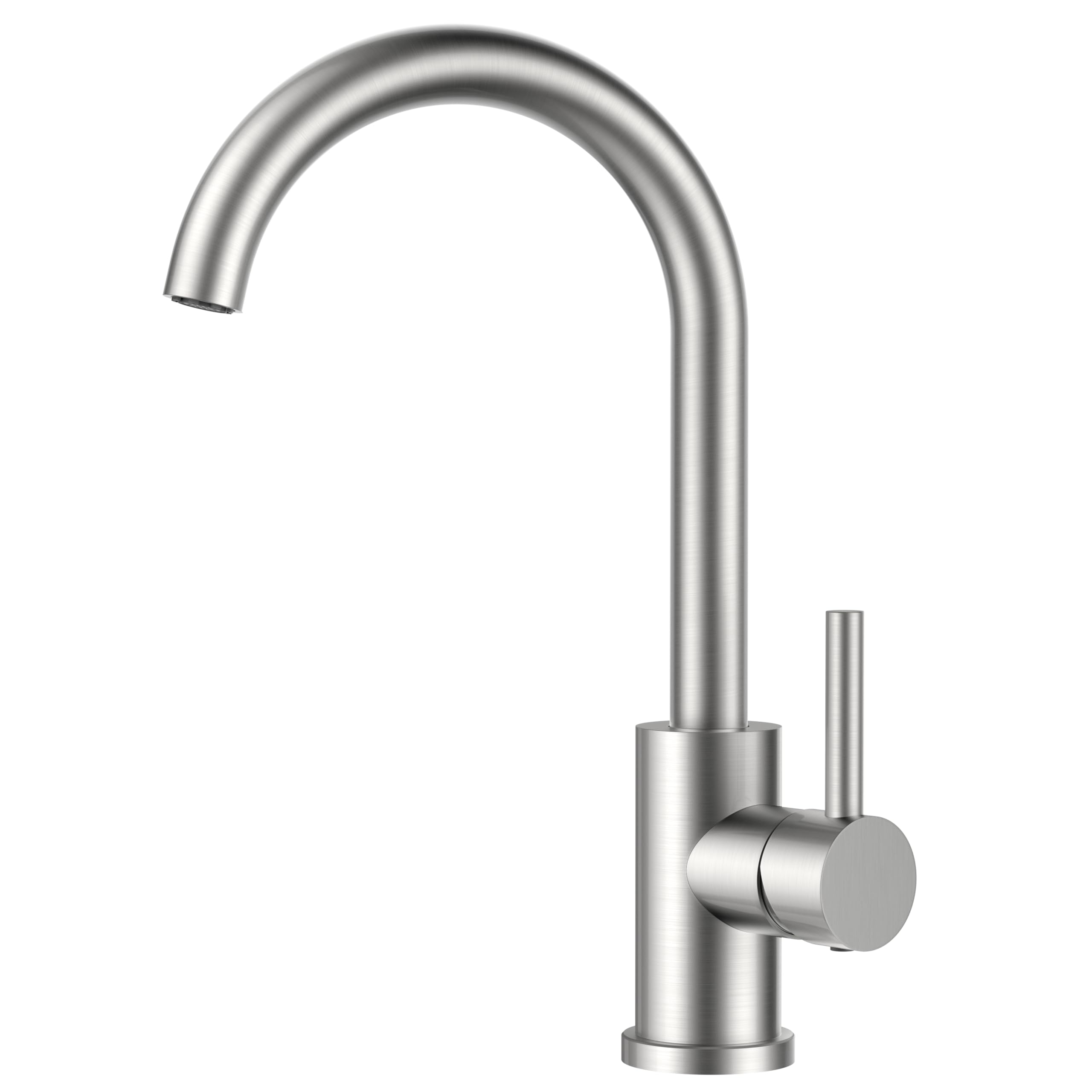 FORIOUS Kitchen Tap, Kitchen Sink Taps Mixer, 360 Swive Stainless Steel Monobloc 1 Hole with Single Lever