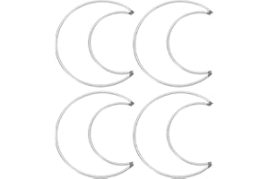 PATIKIL 4 Inch Moon Dream Catcher Rings, 4 Pcs Metal Christmas Macrame Wreath Floral Ring Hoop for Home Car DIY Craft Wedding