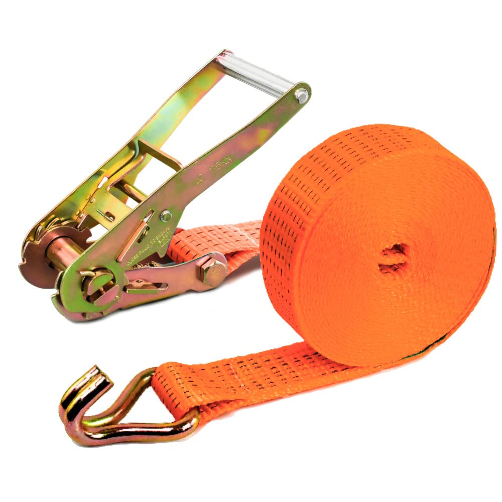 PONSA Ratchet Strap - Tie Down (50 X 8.5m) 2 Parts-Double J Hook- Orange. 027199050104