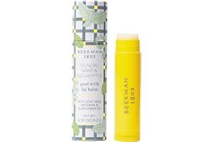 Beekman 1802 Lip Balm, Glacial mint and eucalyptus - 0.15 oz - With Goat Milk, Vitamin E & Beeswax for Dry, Cracked Lips - Go