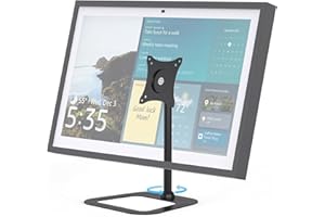 Almoz Swivel and Tilt Stand Compatible with Echo Show 15 All Generation, Raise Up to 10" from Desk, Metal Show 15 Mount Rotate 360°, with Stable Big Base, Easy to Assemble (Black)