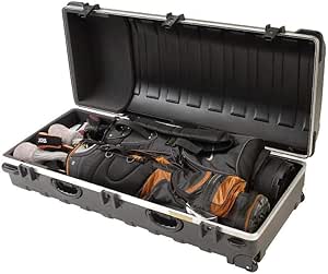 SKB Cases Double ATA Standard Hard Plastic Storage Wheeled Golf Bag Travel Case