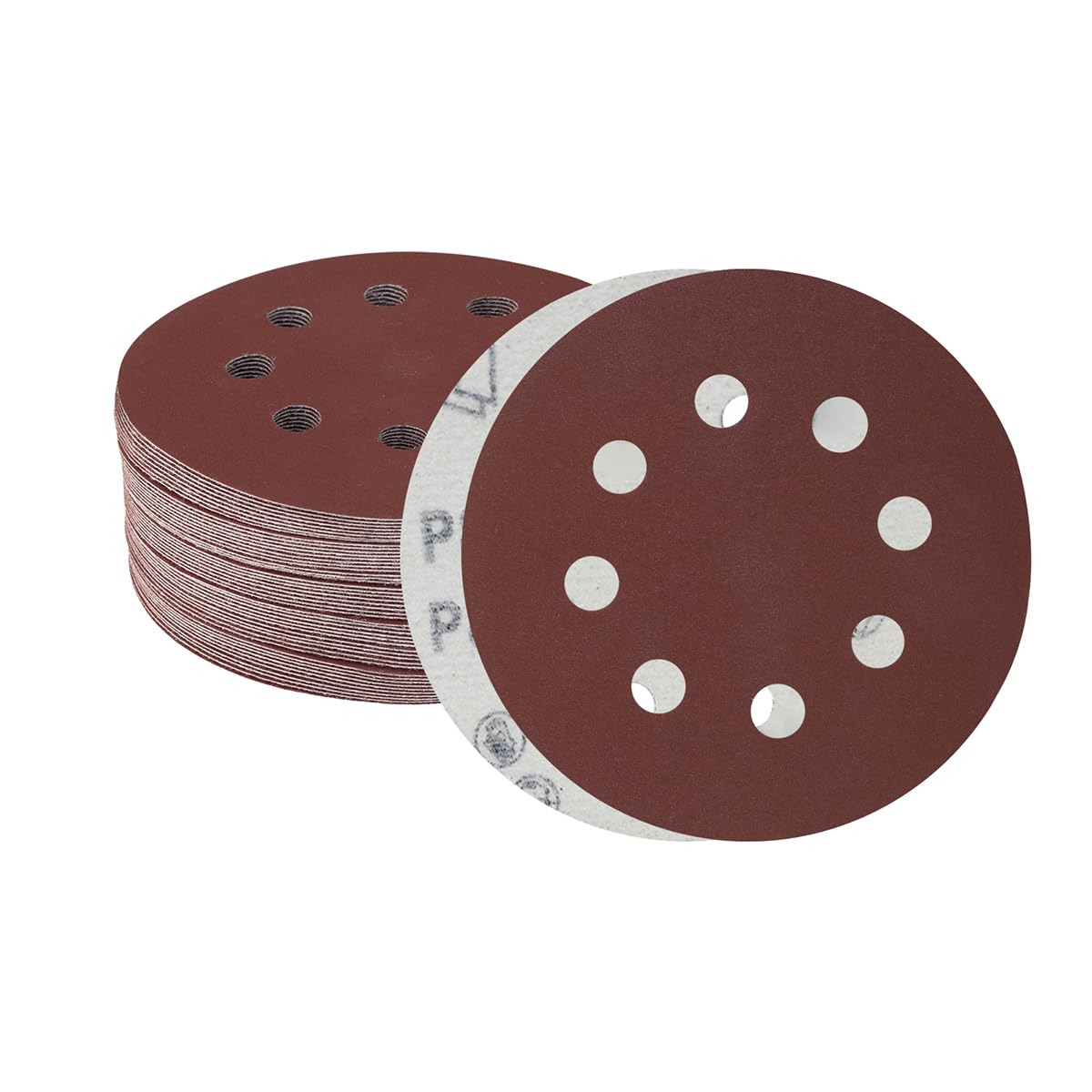 Meccion 125mm Sanding Discs 50pcs 600 Grits Sander Discs Pads 5 Inch 8 Holes Hook and Loop Sander Paper for Random Orbital Sander