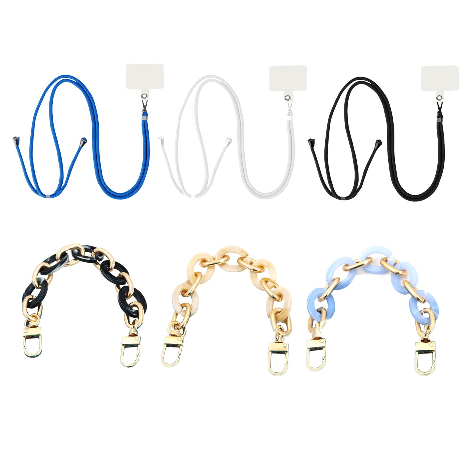 BDSHUNBF 6PCS Phone Lanyard, Universal Cell Phone Cord Strap, Adjustable Phone Lanyards, Phone Tether for Neck Strap Crossbody Strap Wrist Strap