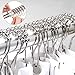 12PCS Shower Curtain Rings Hooks, Rustproof Stainless Steel, Shower Curtain Hooks for Bathroom, Brushed Nickel