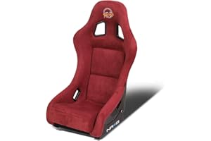 Auto Dynasty NRG Innovations FRP-303MAR-PRISMA Fiber Glass Maroon Alcantera Covering Medium Racing Backet Seat w/Side Mount Adapters