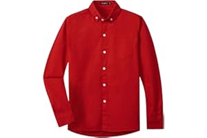 Spring&Gege Boys Long Sleeve Uniform Woven Twill Button Down Shirt