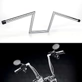 DREAMIZER 1 inch Motorcycle Handlebars 10" Rise 25mm Ape Hanger Z-Bars Compatible With Harley Sportster Softail Dyna Yamaha Suzuki Kawasaki Chopper Cruisers Bobber Cafe Racer custom Bike 1982-Up