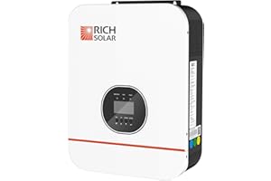 RICH SOLAR 3000VA / 3000W (3kW) 48 Volt Off-Grid Pure Sine Wave Hybrid Solar Inverter, Integrated MPPT Charge Controller
