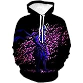Hisayhe Men's Japanese Hoodies 3D Print Samurai Graphic Long Sleeve Pullover Sweatshirts