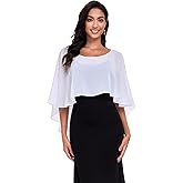 Pukguro Sheer Shawls and Wraps for Evening Dresses Chiffon Capes for Women Soft Wedding Cover Up