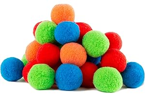 CYBERDYER Assorted Pom Poms for DIY Creative Crafts Decorations Toy Balls for Indoor or Outdoor Play Safe No Slush No Mess Snow Plush Balls Fun for Kids & Adults Anytime