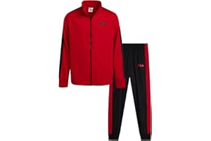 Fila Boys Tracksuit - 2 Piece Athletic Performance Tricot Full Zip Track Jacket and Boys Joggers Activewear Set (Size: 8-12)