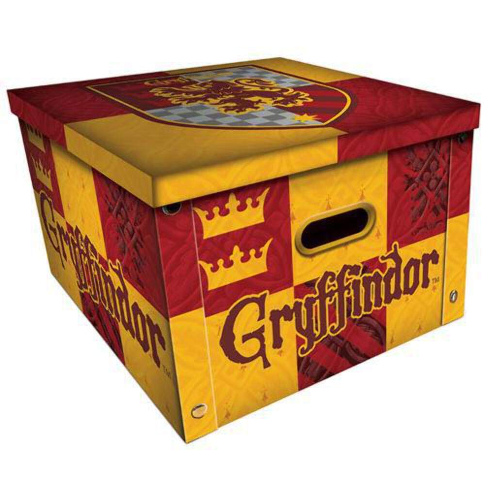 Harry Potter Storage Box with Lid (Gryffindor Design) 24cm x 37cm x 37cm - Official Merchandise