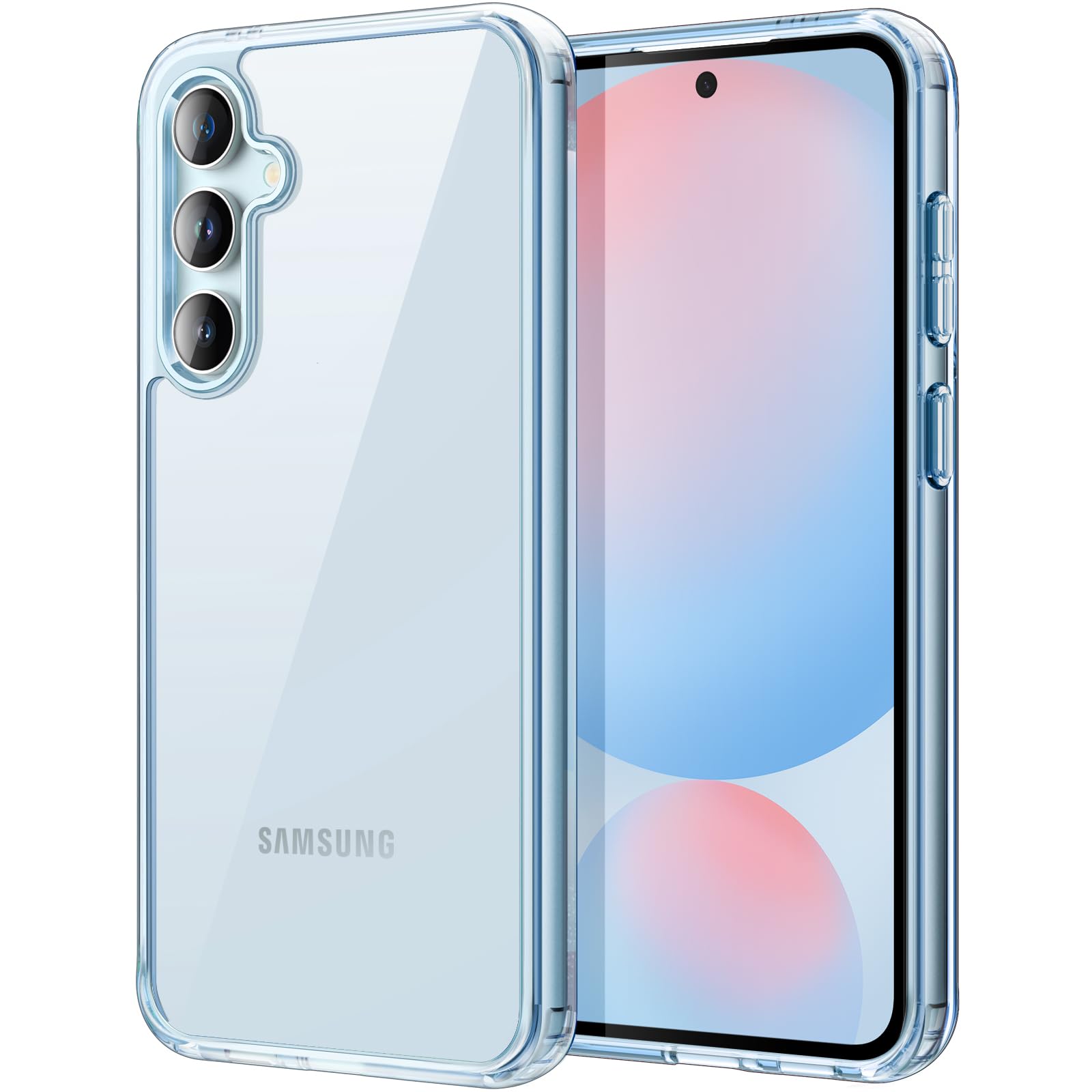 Photo 1 of JETech Case for Samsung Galaxy S24 FE, Non-Yellowing Shockproof Bumper Protective Phone Cover, Anti-Scratch Hard PC Back (Blue)