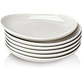 Sweese 7.8" Porcelain Dessert Plates Set, Grey, Set of 6 - Scratch Resistant, Dishwasher Microwave Safe