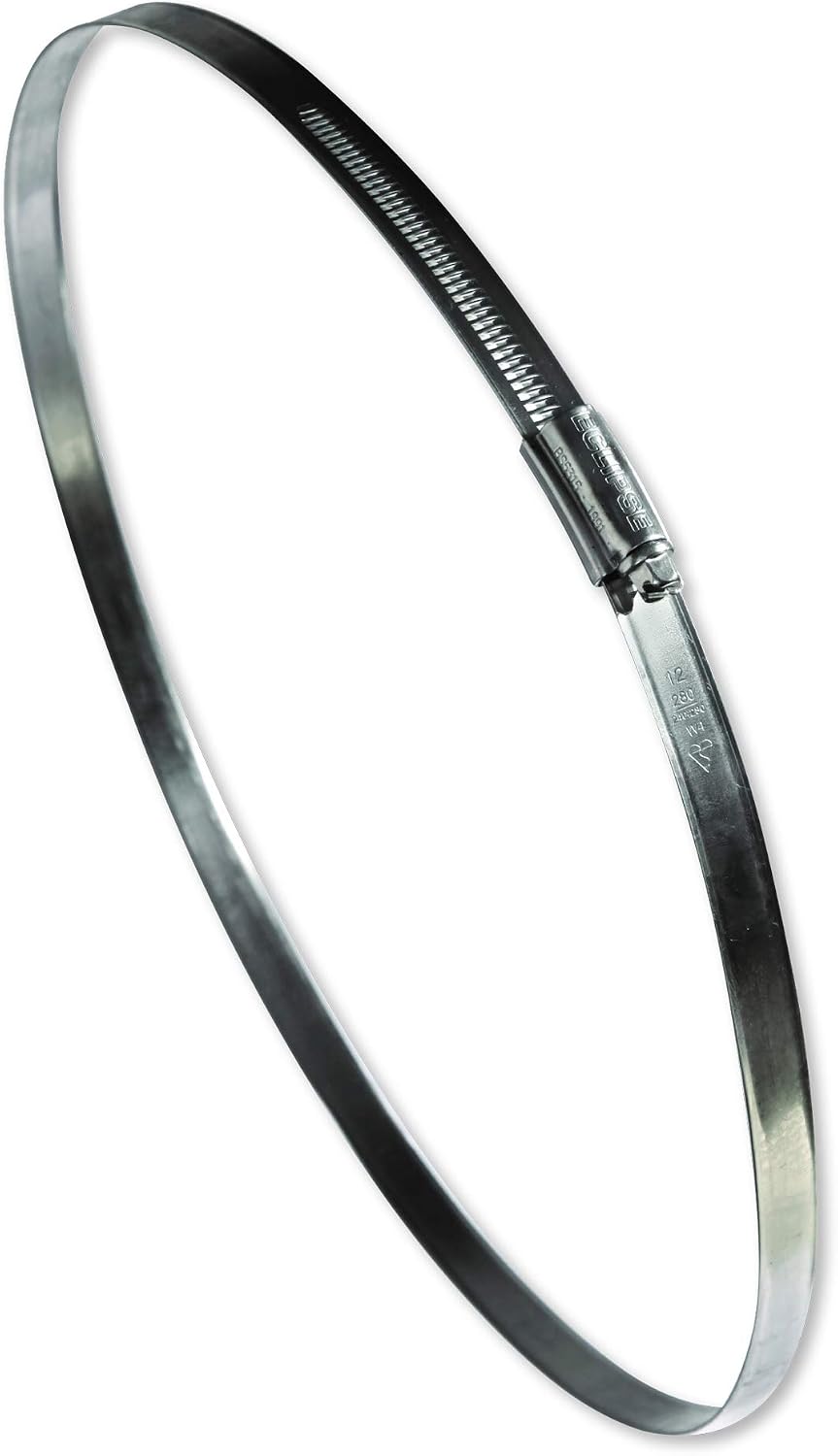 Eclipse Professional Tools ECW4-12 W4 Bag of 10 240-280mm (9 ⅞" - 11") 304 Stainless Steel Worm Gear Hose Clamps