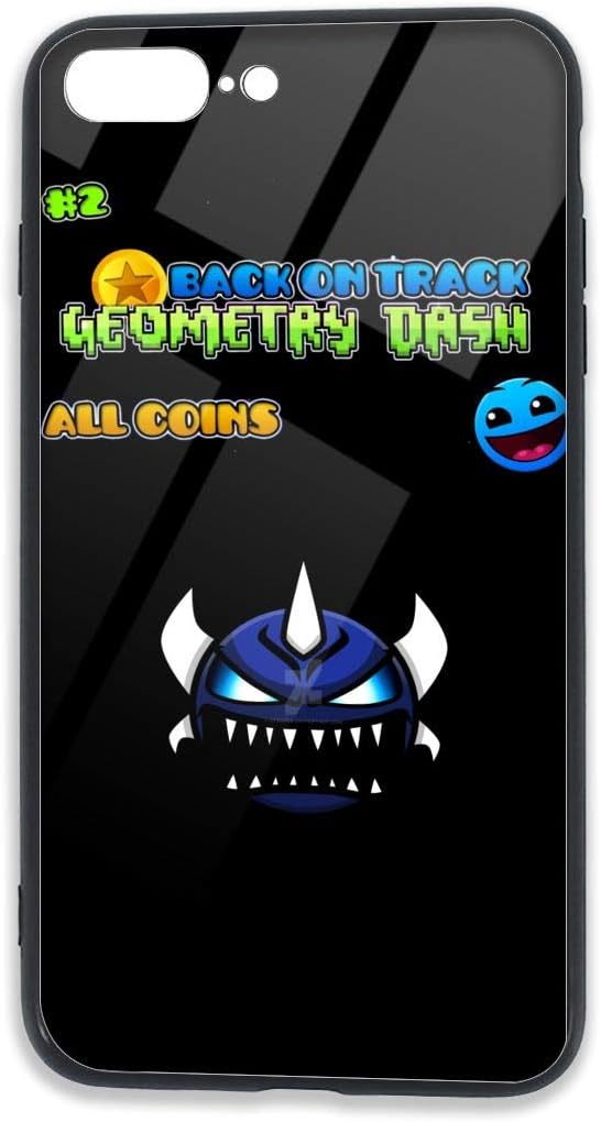 Gaohaifeng8 Geo-met-ry Da-sh iPhone 7 Plus Case,iPhone 8 Plus Tempered Glass Back Cases,Compatible with Shock Absorption Technology Bumper Soft TPU Cover Case for for iPhone 7/8 Plus