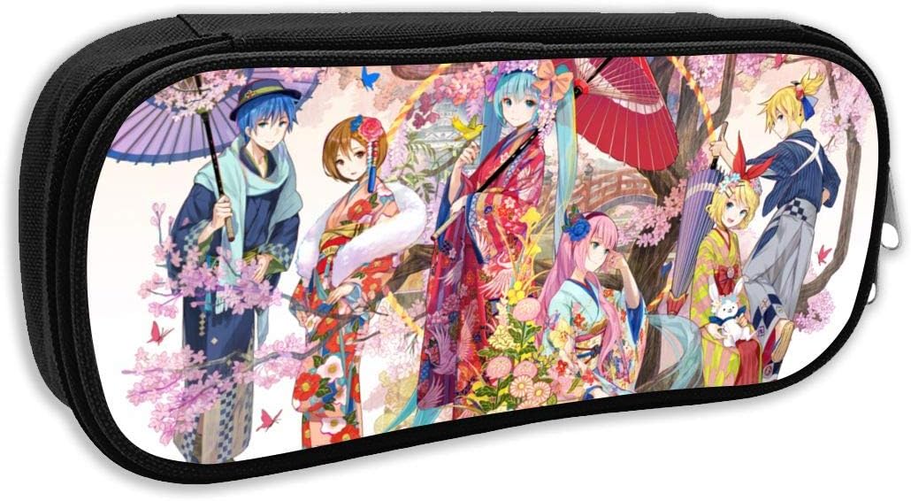 Vocaloid Student Pencil Case Storage Box, Travel Cosmetic Bag, Suitable for School Travel Outing
