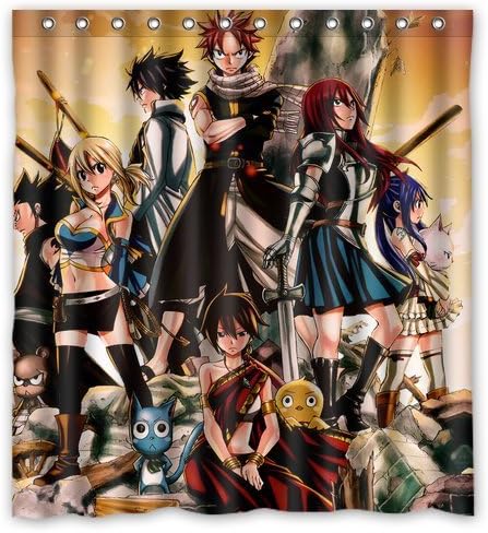 Anime Cartoon Fairy Tail Custom Shower Curtain 66"x72"