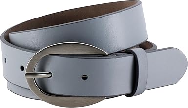 grey leather belt