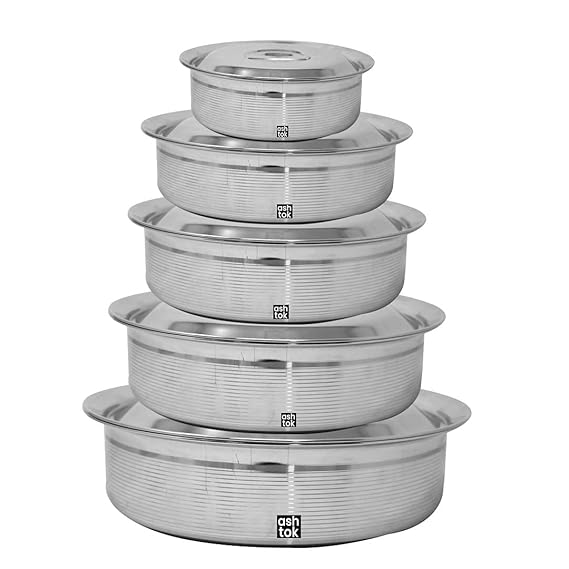 Buy Ashtok Stainless Steel Serving Dishes with Lid. Serving Bowls with