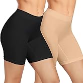 ZENUTA Slip Shorts for Women Under Dresses, Seamless Anti Chafing Shorts Summer, Biker Short for Women (Black Nude,XXL)