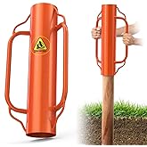 Heavy Duty T Post Driver, 17" Steel Fence Post Pounder with Handles, Orange。8LB