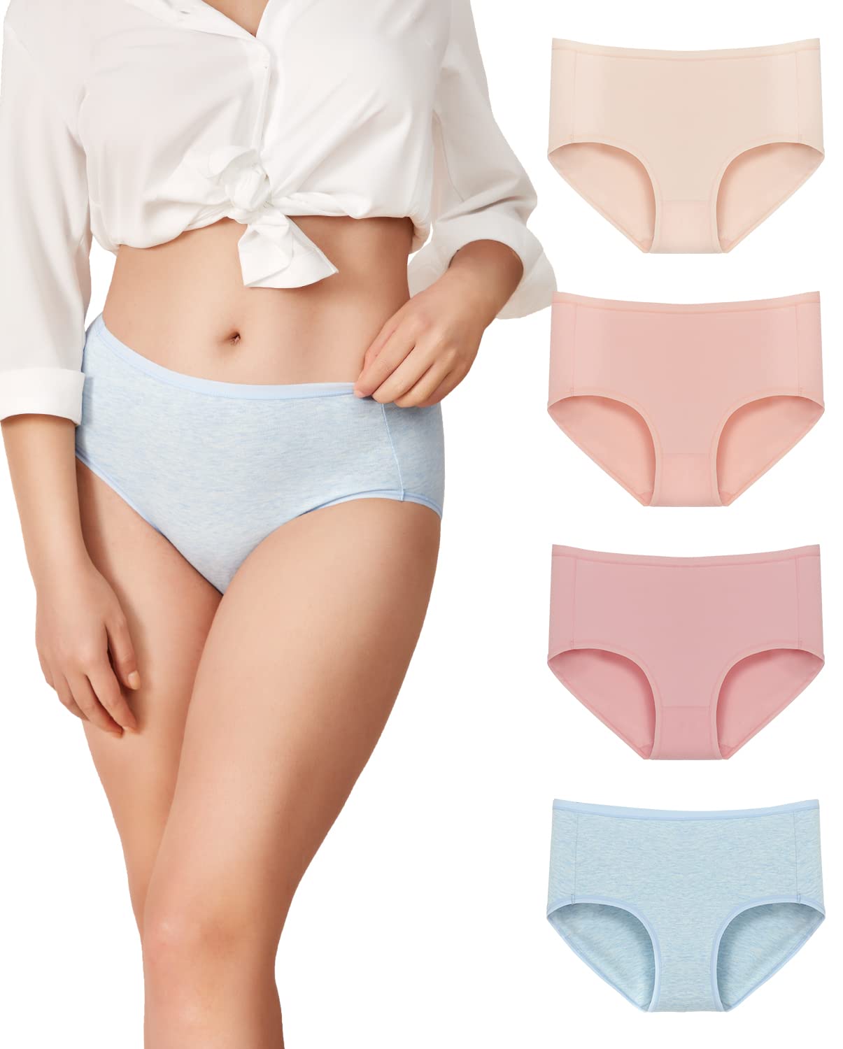 L Reshinee Cotton Women s Underwear Breathable Full Briefs Soft Panties 