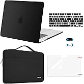 MOSISO Compatible with MacBook Air 15 inch Case 2026 2025 2024 2023 Release M4 A3241 M3 A3114 M2 A2941, Plastic Hard Shell&Carrying Sleeve Bag&Keyboard Cover&Webcam Cover&Screen Film, Black