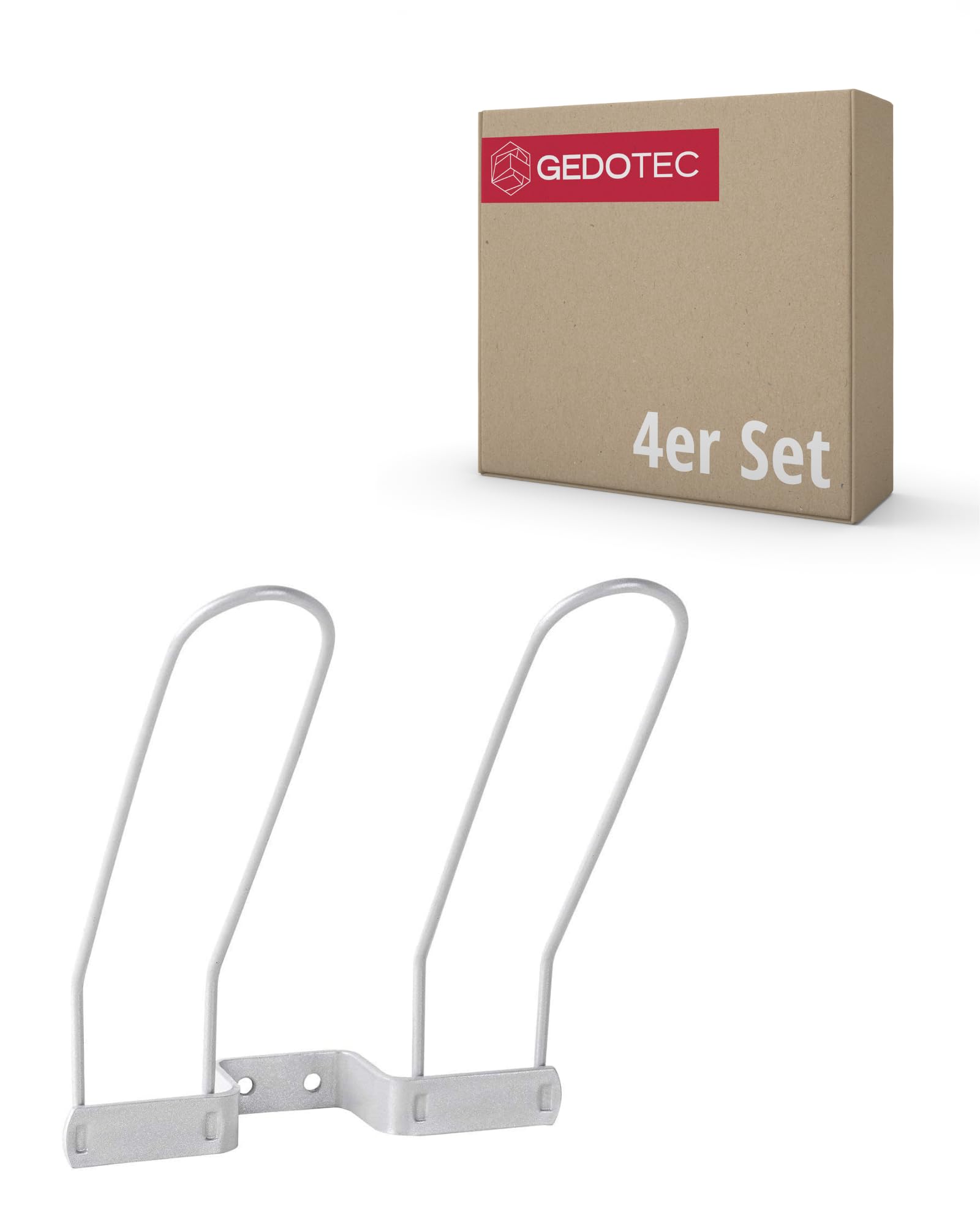 Wall Shoe Rack, Wardrobe Shoe Rack for Screwing to the Cupboard, Hallway, Hallway & Wardrobe, Shoe Holder for 1 Pair of Shoes, Width: 130 mm, Pack of 4, Silver Shoe Hanger for Wall Mounting