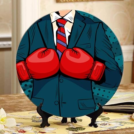 Un boxeador potente Platos divertidos para cena Plato de cerámica