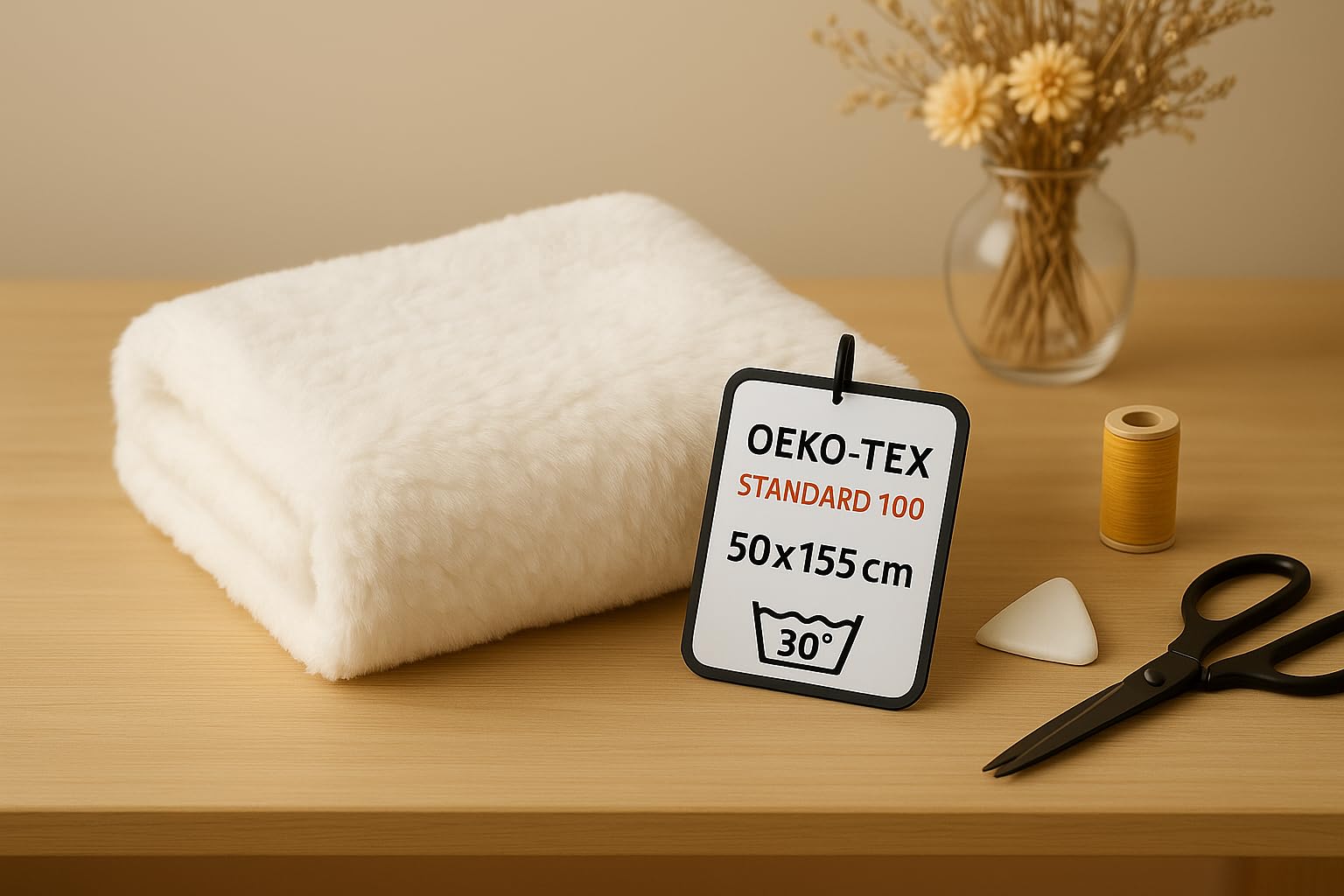 StoffBook D105 White Bear Fur 50 x 150 cm Teddy Fur Fabric Imitation Fur