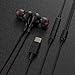 USB Type C Earphones, Wired in-Ear Extra Bass Noise Cancelling Headphones Magnetic Earbuds with Mic & Remote, Sports Headset for Google Pixel 2/XL, HTC 10/U11, Essential Phone and Type-c Devices