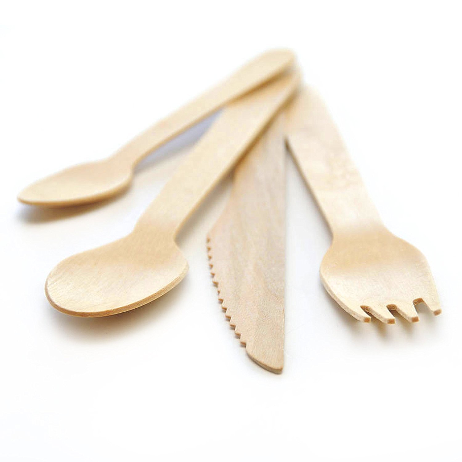 Disposable Wooden Cutlery 300 piece set 100 Forks, 100