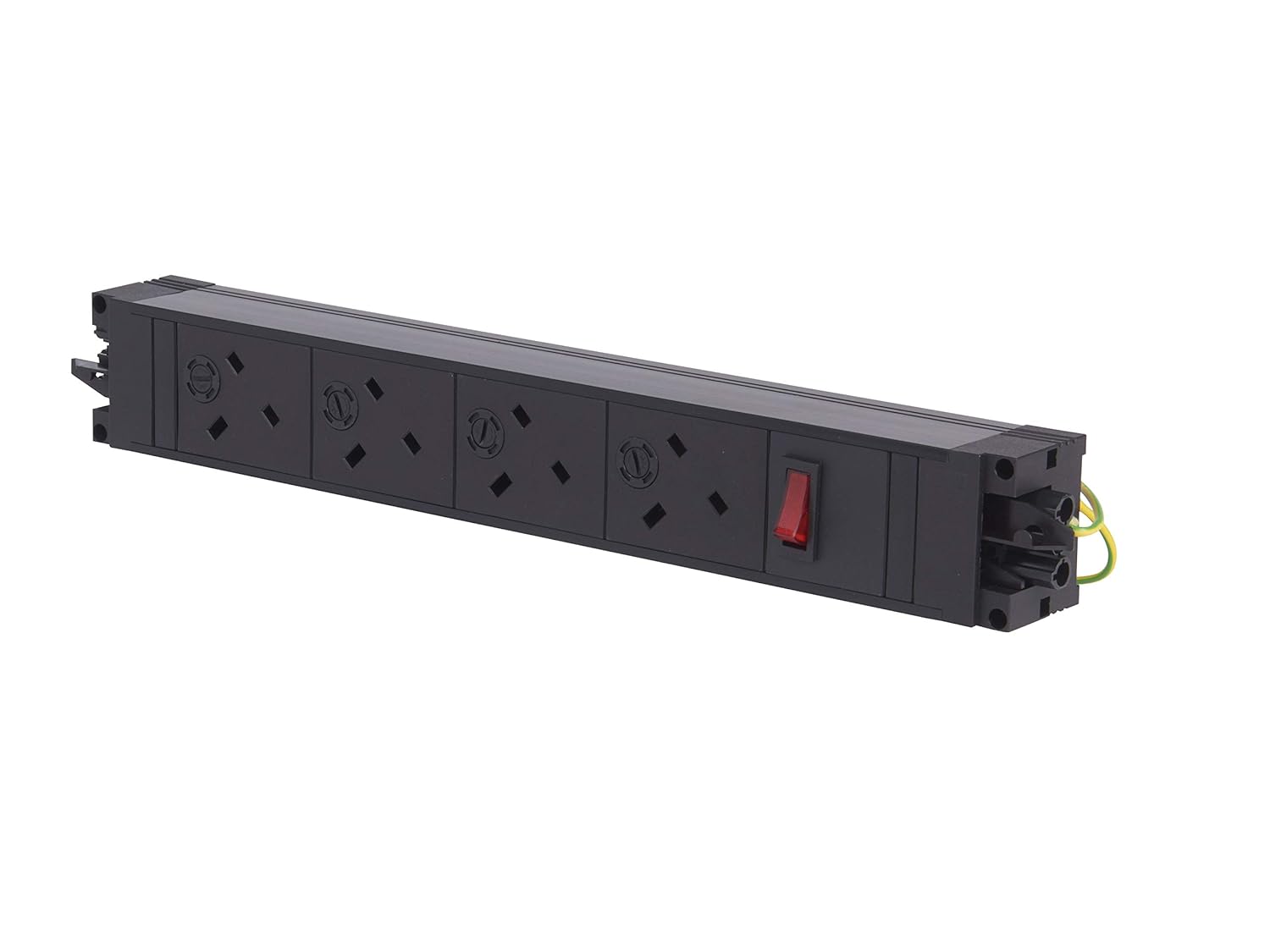 Schneider Electric, Desk Power & Data Under desk power strip with 4 x power modules at 45° & 1 x switch - Image 3