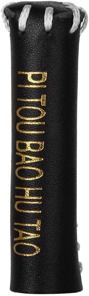 Nalmatoionme Snooker Leather Protector Cue Tip Artificial Cover Sleeve - Black
