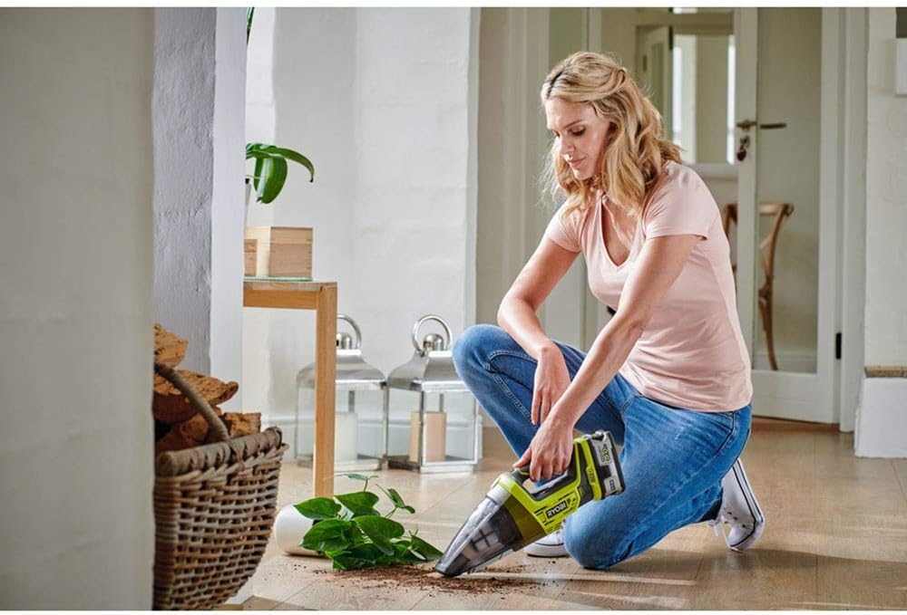 Ryobi R18HV0 One Plus Cordless Hand Vac, 18 V, Hyper Green BigaMart