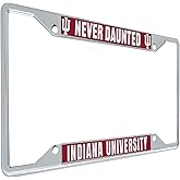 Desert Cactus Indiana University License Plate Frame Hoosiers Bloomington Holder for Front or Back of Car Metal Car Tag Holder Officially Licensed (Slogan 1)