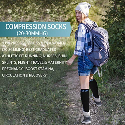 image for COOLOVER Compression Socks,(7 or 8 Pairs) Compression Sock for Women &